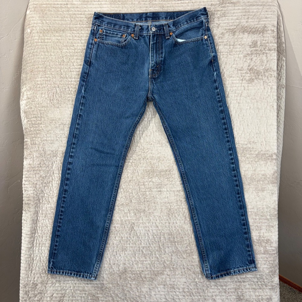 Levis 505 Regular Fit Straight Leg Mens Jeans Blue Medium Wash 34x30 00505-0216